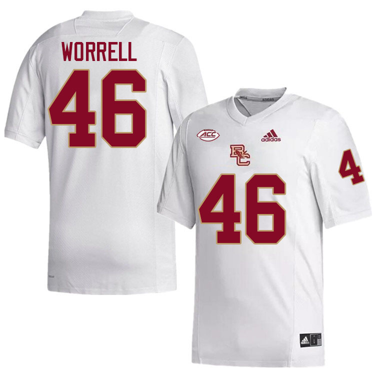 Boston College Eagles #46 Bryant Worrell College Football Jerseys Stitched-White